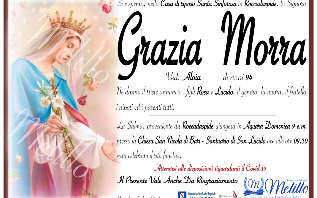 Grazia Morra  18/06/1928 – 07/10/2022