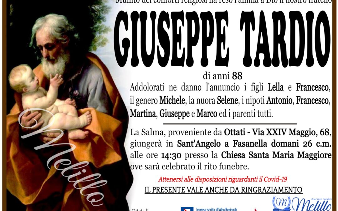 Giuseppe Tardio 10/10/1934 – 25/11/2022