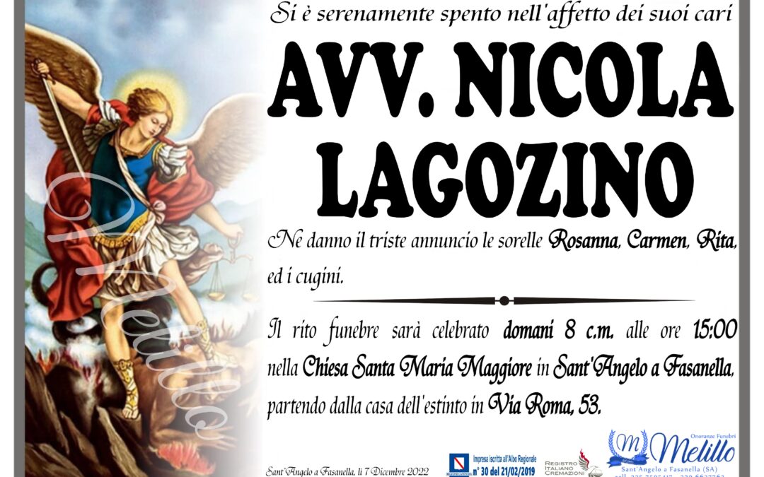 Nicola Lagozino 27/09/1941 06/12/2022