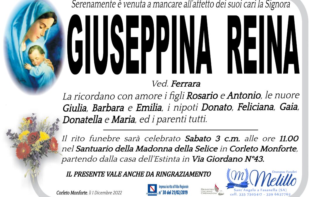 Giuseppina Reina 28/08/1922 01/12/2022