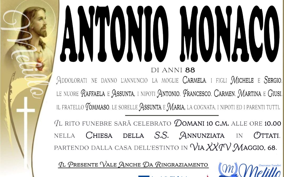 Antonio Monaco 24/09/1934 08/01/2023