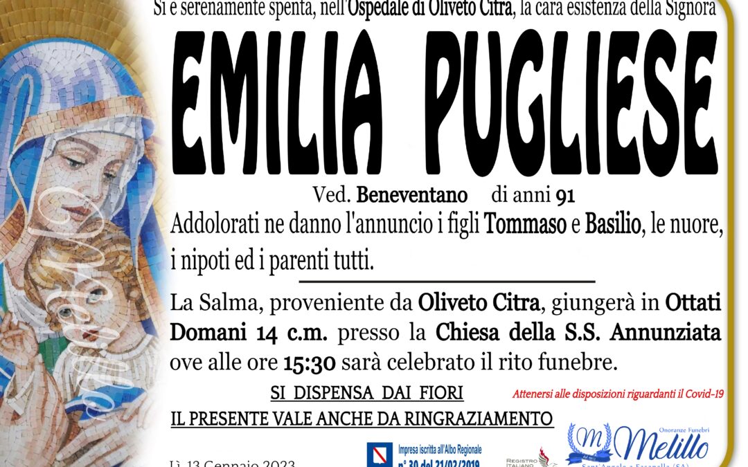 Emilia Pugliese 18/02/1931 13/01/2023