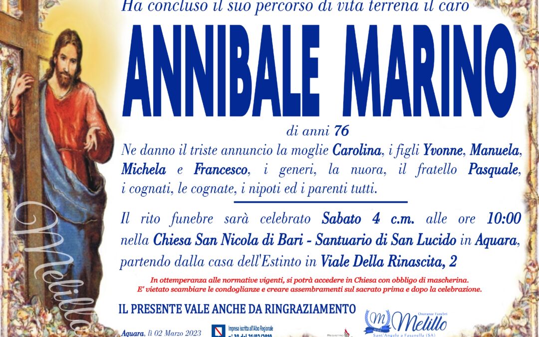 Annibale Marino 26/11/1946  02/03/2023